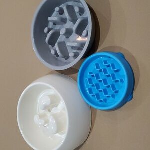 Dog Bowls 3 White,  Gray  And Blue for Healthy Feeding